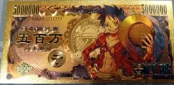 RARE Monkey D. Luffy One Piece Anime 24K Gold Flake Berry Dollar USA SELLER - Image 1