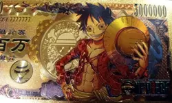 RARE Monkey D. Luffy One Piece Anime 24K Gold Flake Berry Dollar USA SELLER - Image 2