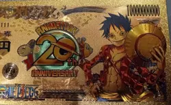 RARE Monkey D. Luffy One Piece Anime 24K Gold Flake Berry Dollar USA SELLER 20th - Image 2