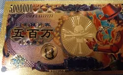 RARE Portgas D. Ace One Piece Anime 24K Gold Flake Berry Dollar USA SELLER (2) - Image 3