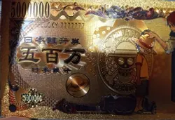 RARE SHANKS LUFFY One Piece Anime 24K Gold Flake Berry Dollar USA SELLER - Image 3