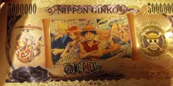 RARE SHANKS LUFFY One Piece Anime 24K Gold Flake Berry Dollar USA SELLER - Image 4