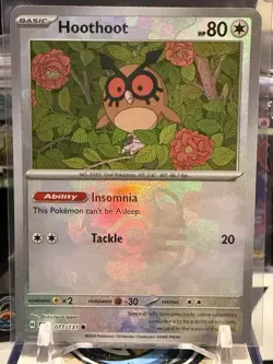 Pokemon TCG Hoothoot Master Ball 077/131 Prismatic Evolutions Holo NM JW13P - Image 1