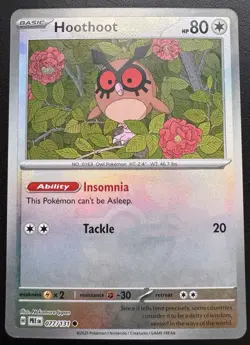 Hoothoot 077/131 (Master Ball) Prismatic Evolutions Pokemon TCG NM - Image 1