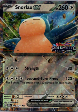 Snorlax EX 076/131 Pokemon TCG Prismatic Evolutions Stamped Promo NM - Image 1