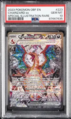 2023 POKEMON OBF EN-OBSIDIAN FLAMES #223 CHARIZARD EX PSA 10 - Image 1