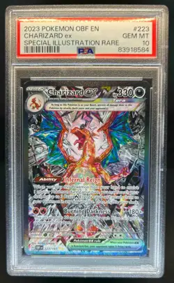 2023 Pokemon SV Obsidian Flames OBF EN Charizard ex #223/197 PSA 10 - Image 1