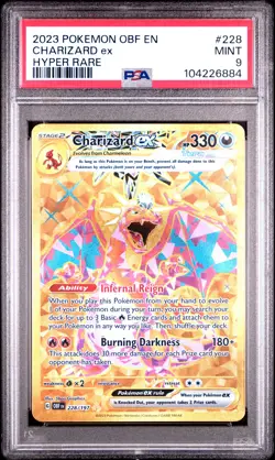 2023 POKEMON OBF EN-OBSIDIAN FLAMES HYPER RARE #228 CHARIZARD EX PSA 9 - Image 1