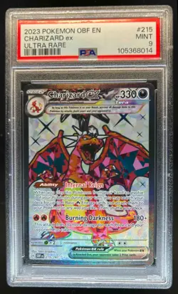 2023 Pokemon SV Obsidian Flames OBF EN Charizard ex #215/197 PSA 9 - Image 1