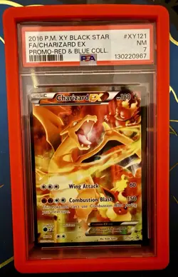 Pokemon TCG Charizard Ex XY121 Promo Red&Blue Collection PSA 7 *Guard Included* - Image 1