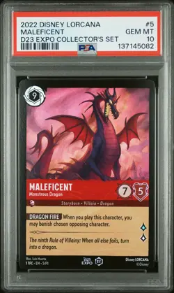 Maleficent Monstrous Dragon 2022 Disney Lorcana D23 Expo Promo #5 PSA 10 - Image 1
