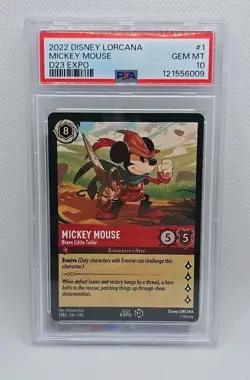Disney Lorcana Mickey Mouse Brave Little Tailor D23 Expo Promo NEW PSA 10 CERT - Image 1