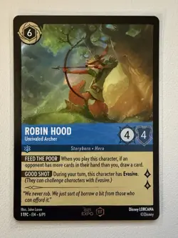 2022 Disney Lorcana D23 Expo Robin Hood Unrivaled Archer 1st Edition MINT - Image 1