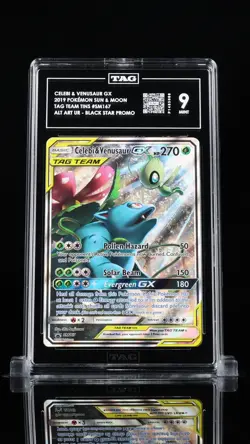 2019 Pokemon Celebi & Venusaur GX Tag Team Tins Promo SM167 Holo TAG 9 Mint - Image 1