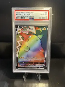 Pokemon TCG: Pikachu VMAX 188/185 Vivid Voltag Full Art Rainbow PSA 10 GEM MT - Image 1