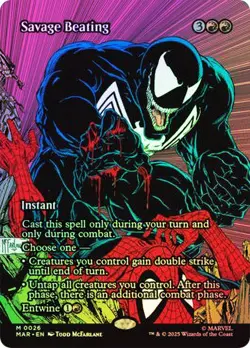 MTG FOIL Savage Beating - Marvel Universe #26 - Image 1