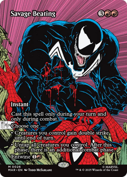 x1 Savage Beating MAR Marvel Universe Spider-Man MTG 26 M/NM 1x - Image 1