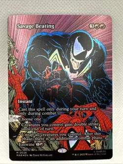MTG - NM - Savage Beating (Borderless) Marvel Universe Eternal-Legal Foil - Image 1