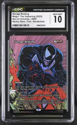 SAVAGE BEATING Marvel Universe Foil Mythic CGC 10 Spider Man MTG [Nostalgium] - Image 1