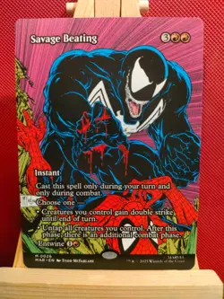 Savage Beating (Borderless) - Marvel's Spider-Man - NM - Mythic - MTG - Image 1