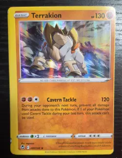 Pokemon Print Error Card Miscut Terrakion Rare Holo - Image 1