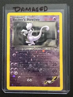 Pokemon Rocket's Mewtwo Winner Best Of Game Promo Reverse Holo Card #8 DAMAGED - Image 1