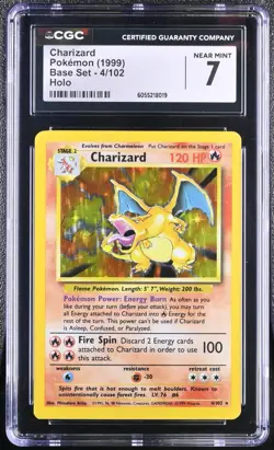 CGC 7 Charizard 1999 Base Set 4/102 Pokemon Card - Image 1