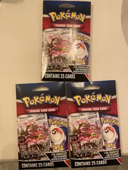 Pokemon Trading Cards Game Mystery Packs 25 Cards 1 Foil Guaranteed LOT OF 3 NEW - Image 1