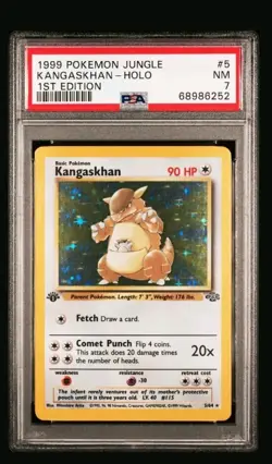 Pokemon Card Jungle 1st Edition Rare Holo Kangaskhan 5/64 PSA 7 1999 - Image 1
