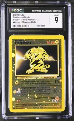 CGC 9 Electabuzz Winner Best of Game Promo 1 Reverse Holo Pokemon Card MINT - Image 1
