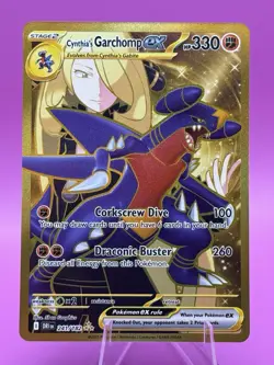 Pokemon TCG Cynthia's Garchomp EX Holo Card 241/182 Sv10: Destined Rivals - Image 1