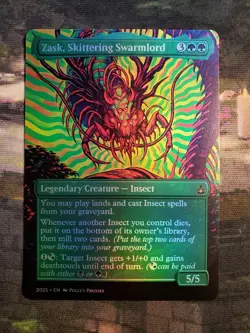 Zask, Skittering Swarmlord FOIL Proxy Playtest Card Metal Psychedelic Art Design - Image 3