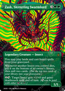 Zask, Skittering Swarmlord FOIL Proxy Playtest Card Metal Psychedelic Art Design - Image 5