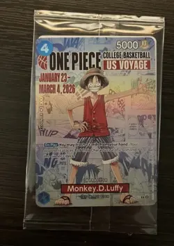 One Piece Monkey D. Luffy US College Basketball Card Rutgers In Hand Ships now - Image 1