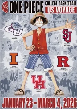 One Piece Monkey D. Luffy US College Basketball Card Rutgers In Hand Ships now - Image 4