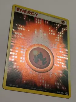 Pokemon Fire Energy 102/106 Emerald Holo Rare Energy Card English 2005 - Image 2