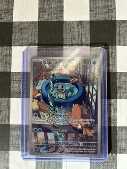 Pokemon TCG Squirtle 148/142 Card 151 Illustration Rare Full Art Holo - Image 1