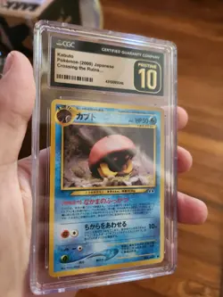 (POP 15) CGC 10 PRISTINE 2000 Kabuto #140 Pokemon Card Japanese Neo 2 Crossing - Image 1