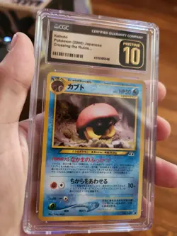 (POP 15) CGC 10 PRISTINE 2000 Kabuto #140 Pokemon Card Japanese Neo 2 Crossing - Image 2