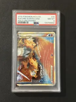 Pokemon TCG Suicune Entei Legend Card Bottom 95/95 Holo Rare PSA 8 NM-MT - Image 1