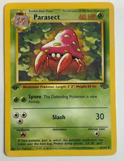 Parasect Jungle 41/64 Vintage Pokemon Card WOTC 1999 Non-Holo - Image 1