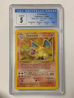 Pokemon Base set Charizard Graded CGC 5 - Image 1
