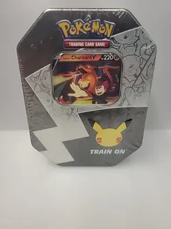 Pokemon TCG Lance’s Charizard V Celebration Tin. 25th Anniversary Factory Sealed - Image 1
