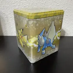 2022 Pokemon TCG Stacking Tin Sealed - Electric - Pikachu - [3 Packs + Coin] - Image 2