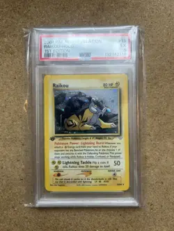 2001 POKEMON NEO REVELATION 1ST ED #13 RAIKOU-HOLO PSA 5 - Image 3