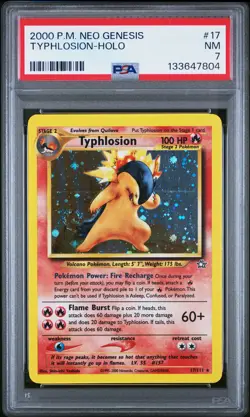 2000 POKEMON NEO GENESIS #17 TYPHLOSION-HOLO PSA 7 - Image 1