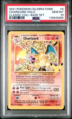2021 POKEMON CELEBRATIONS CLASSIC COLL #4 CHARIZARD-HOLO PSA 10 - Image 1