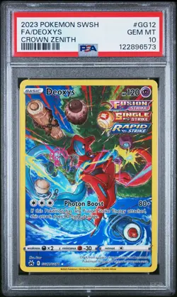 2023 POKEMON SWORD & SHIELD CROWN ZENITH #GG12 FULL ART/DEOXYS PSA 10 - Image 1