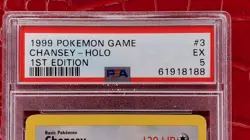 Pokemon 1999 1st Edition Shadowless Base Set Chansey Holo #3 PSA 5 EX - Image 3
