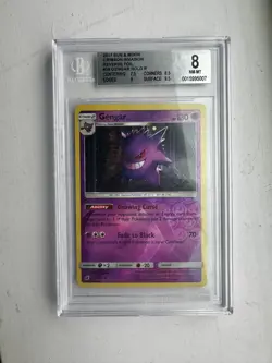 Beckett 8 NM Gengar 38/111 Reverse Holo Rare Crimson Invasion 2017 Pokemon Card - Image 1